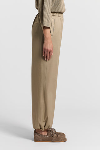 Stretch cotton sateen trousers