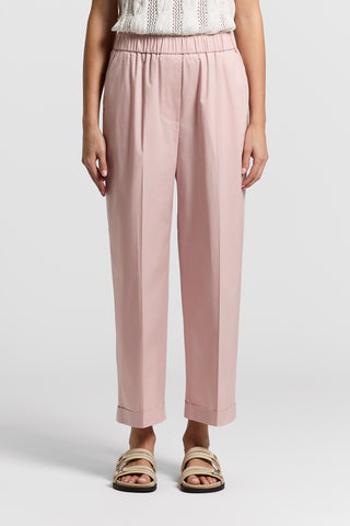 Stretch cotton sateen trousers
