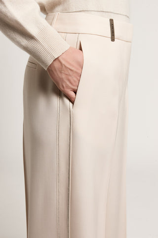 Wool gabardine palazzo trousers