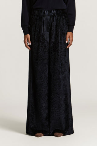 Velvet palazzo trousers
