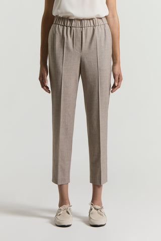 Stretch viscose wool trousers