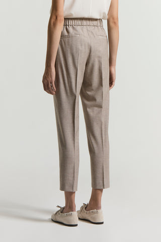 Stretch viscose wool trousers