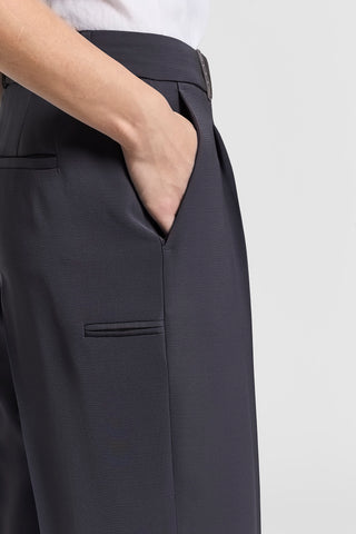 Viscose cady trousers with darts