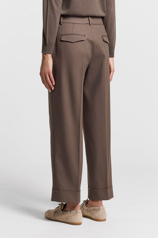 Cotton and viscose trousers