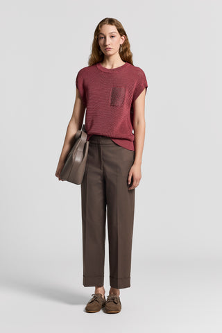 Cotton and viscose trousers