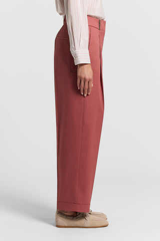 Stretch cotton sateen trousers