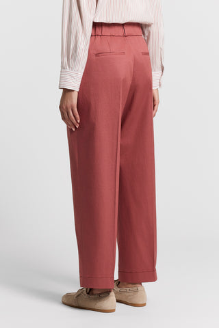 Stretch cotton sateen trousers