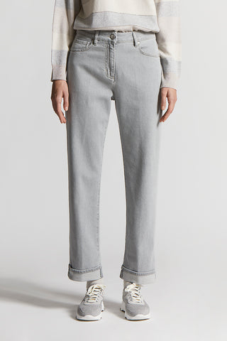 Grey stretch cotton jeans
