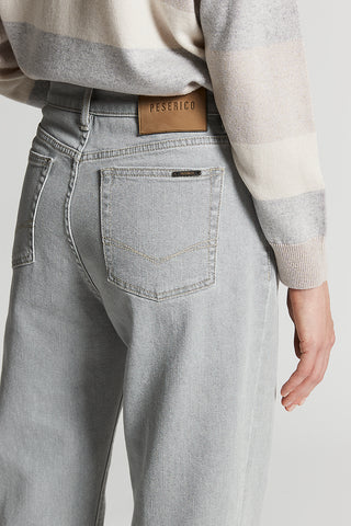 Grey stretch cotton jeans