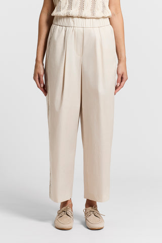 Stretch cotton sateen trousers