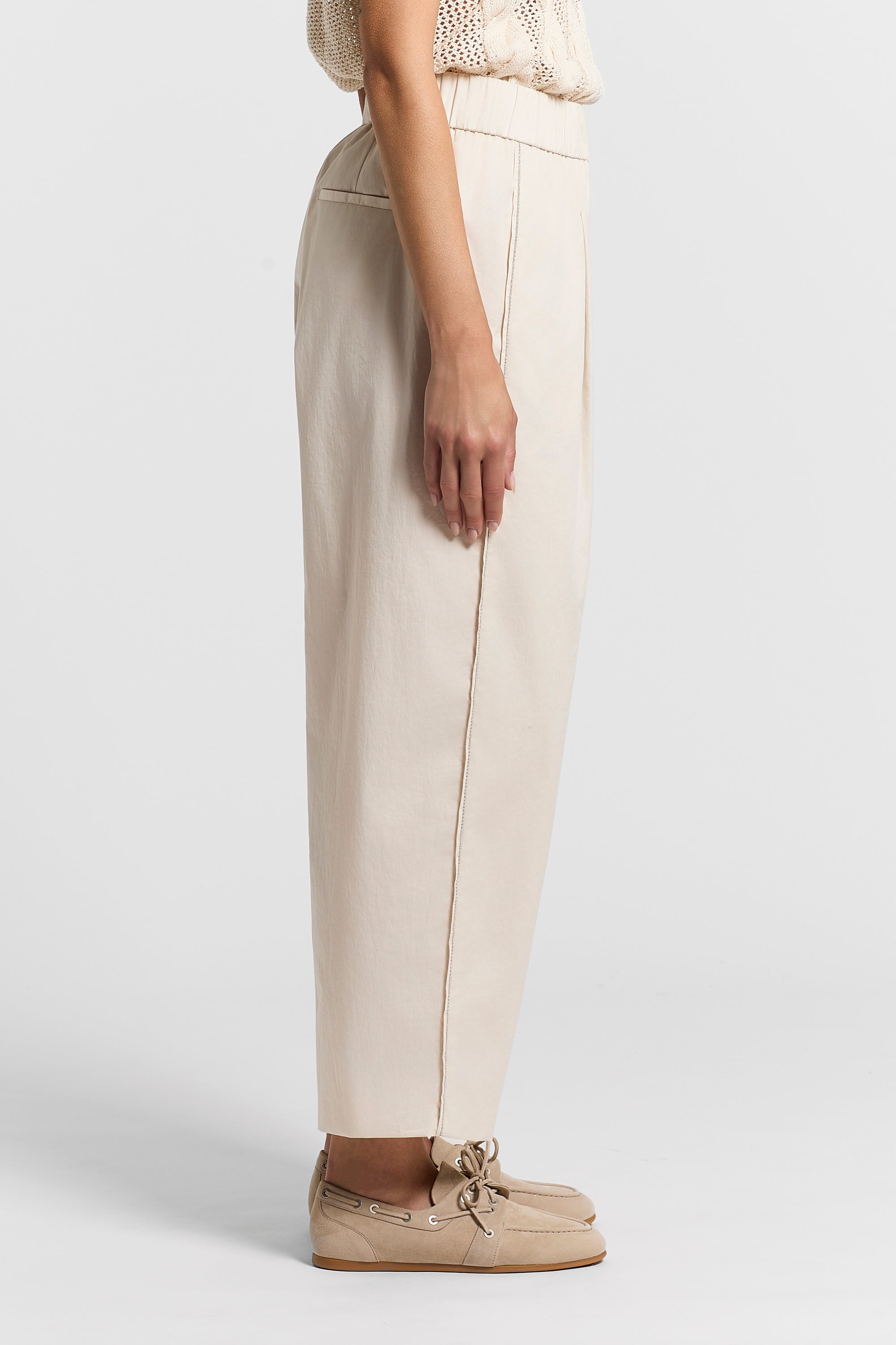Stretch cotton sateen trousers | Peserico