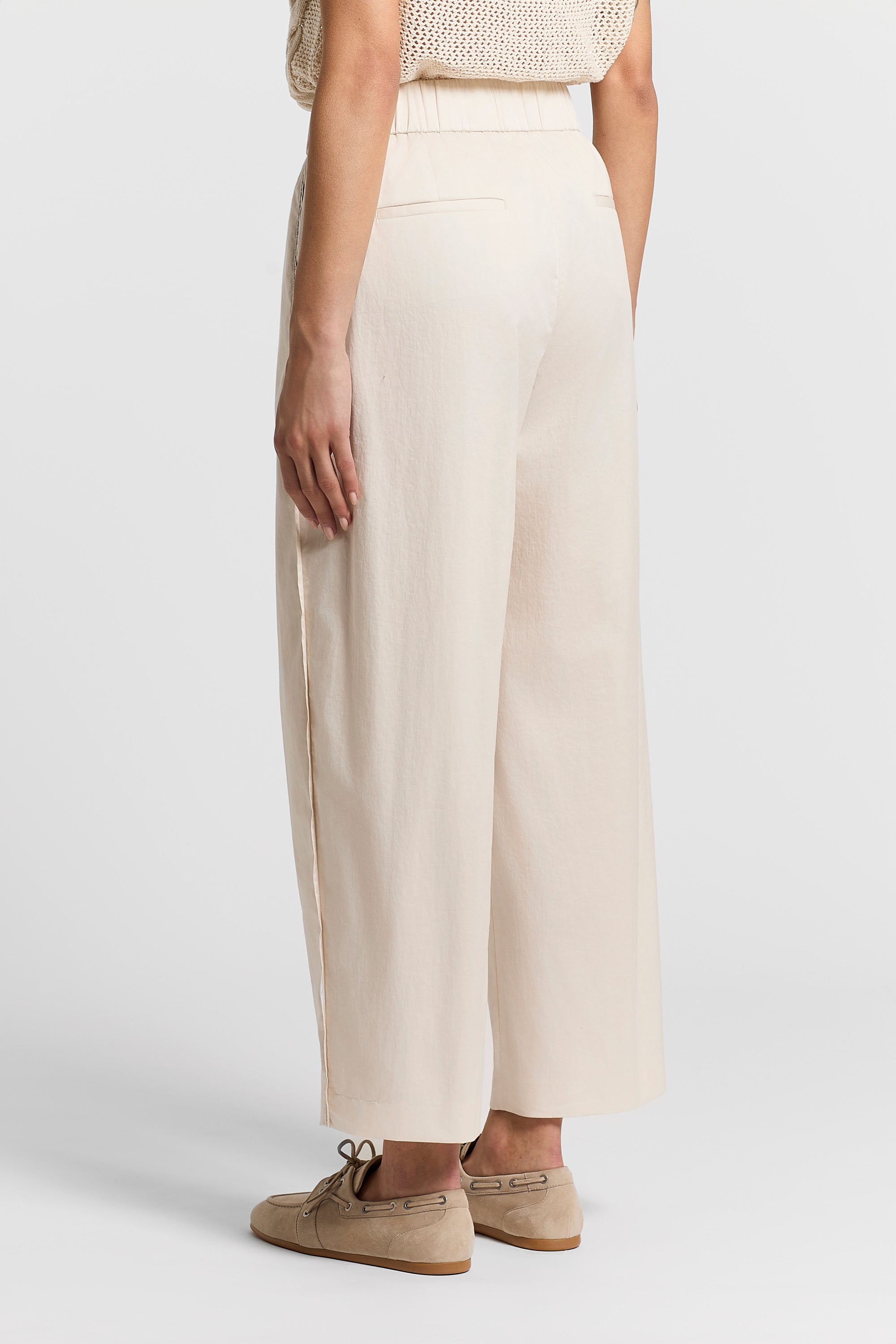 Stretch cotton sateen trousers | Peserico
