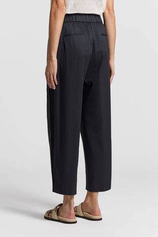 Stretch cotton sateen trousers