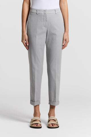 Stonewash gabardine cigarette trousers