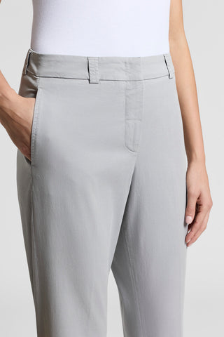 Stonewash gabardine cigarette trousers