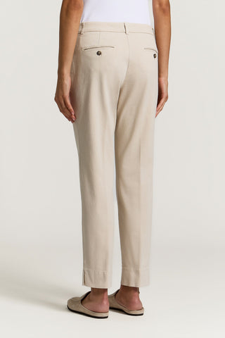 Cotton gabardine cigarette trousers