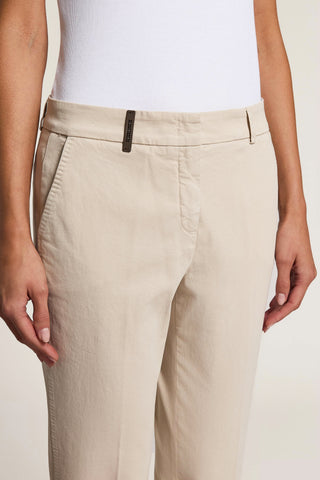 Cotton gabardine cigarette trousers