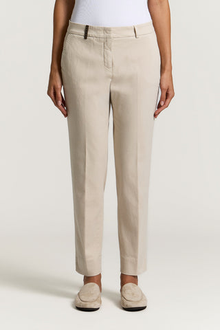 Cotton gabardine cigarette trousers