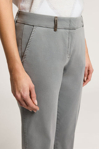 Cotton gabardine cigarette trousers