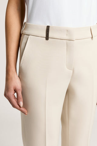 Compact technical fabric cigarette trousers