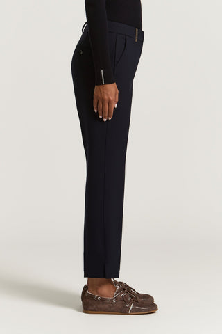 Pantalon cigarette en toile technique compacte