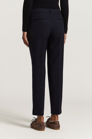 Pantalon cigarette en toile technique compacte