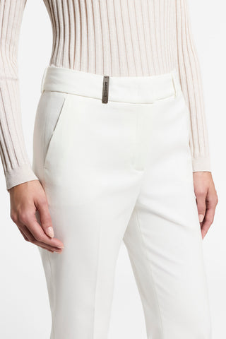 Cropped flared trousers in viscose cotton