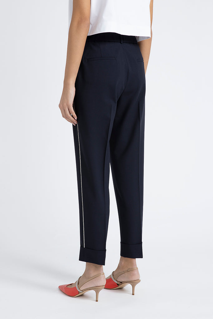 Technical wool cigarette trousers  