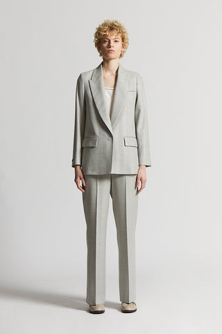 Wool-blend flannel trousers