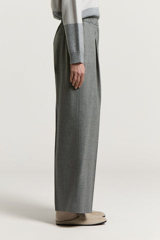 Pantalon en flanelle de laine et cachemire
