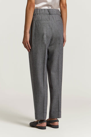 Pantalón de micropata de gallo de lana y lúrex