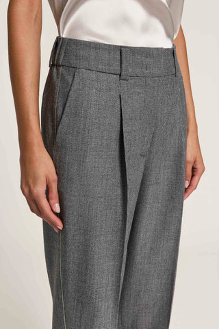 Pantalón de micropata de gallo de lana y lúrex