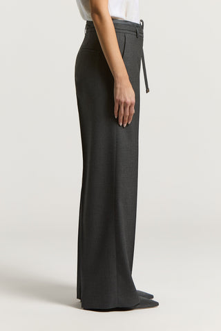 Wool gabardine palazzo trousers