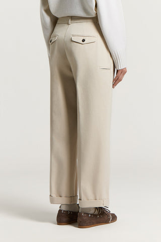 Cotton gabardine trousers