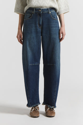 Washed stretch cotton jeans
