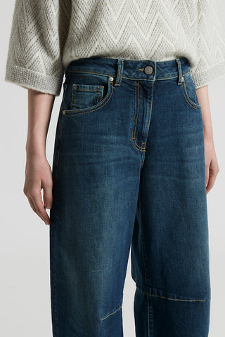 Washed stretch cotton jeans