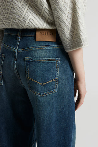 Washed stretch cotton jeans