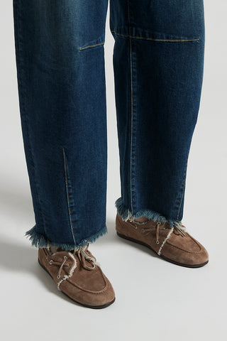 Washed stretch cotton jeans