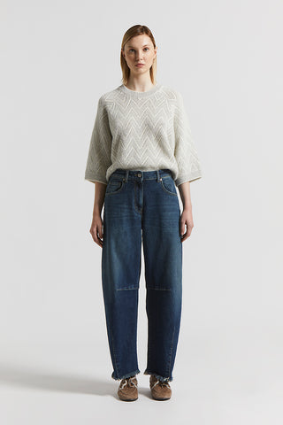 Washed stretch cotton jeans