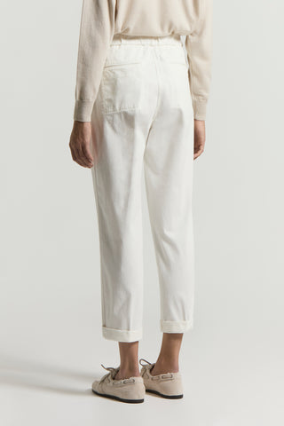 Stretch cotton gabardine trousers
