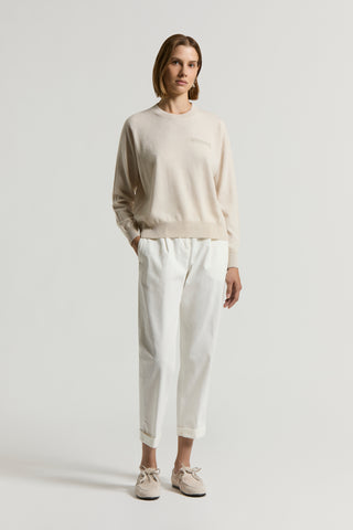 Stretch cotton gabardine trousers