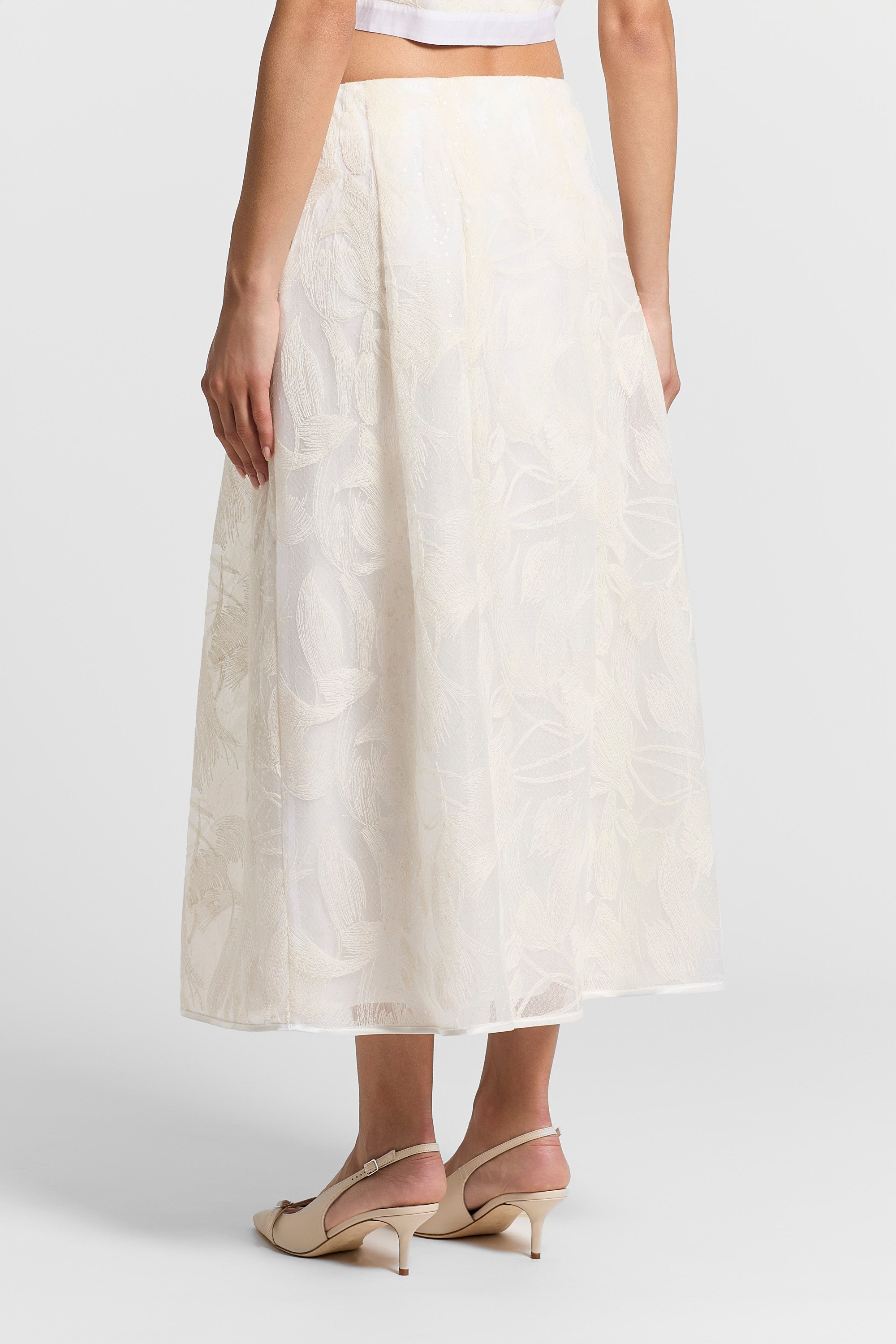 Tulle skirt with embroidery | Peserico