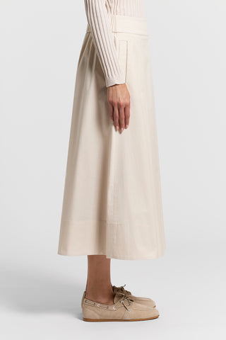 Stretch cotton sateen skirt