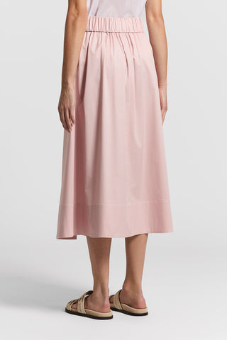 Stretch cotton sateen skirt