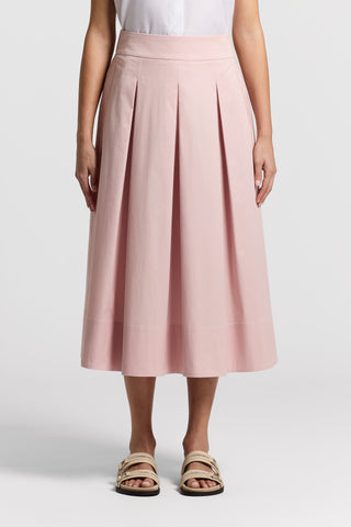 Stretch cotton sateen skirt