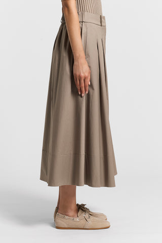 Stretch cotton sateen skirt