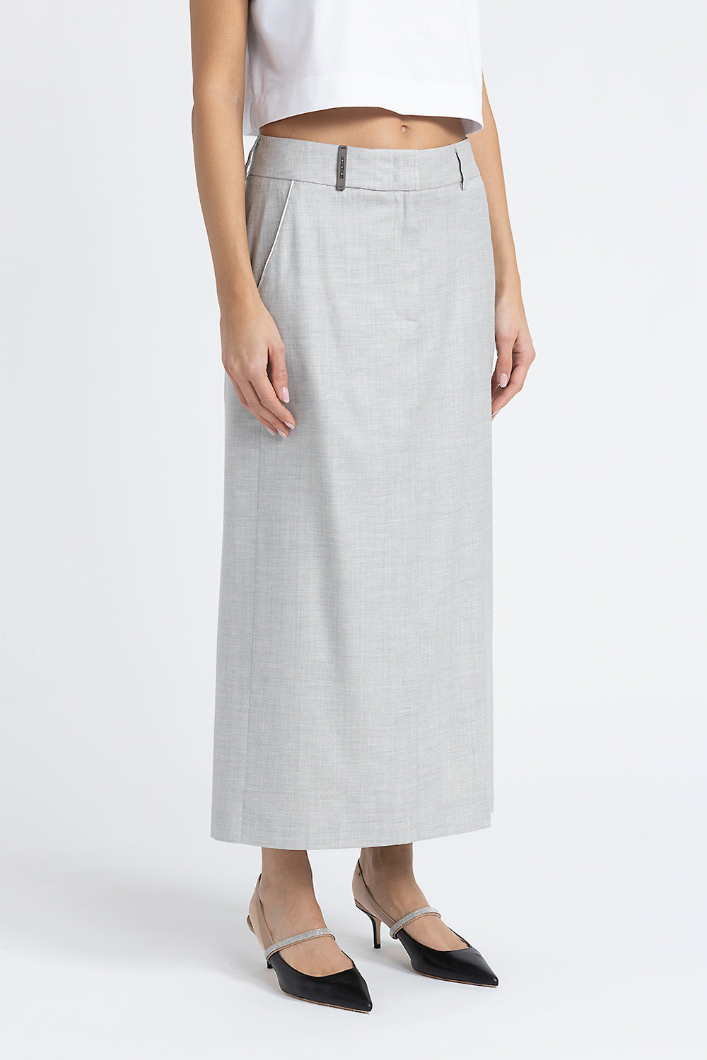 Long straight wool skirt hotsell