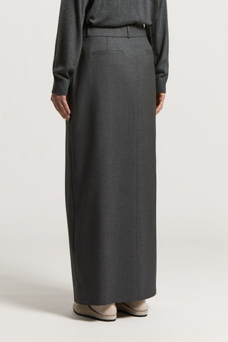 Wool skirt with double pleats