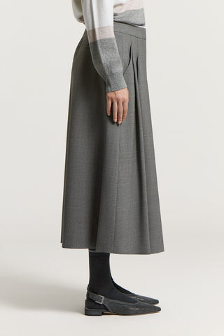 Jupe midi en laine stretch