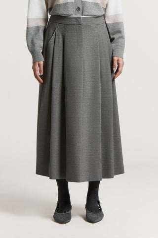 Jupe midi en laine stretch